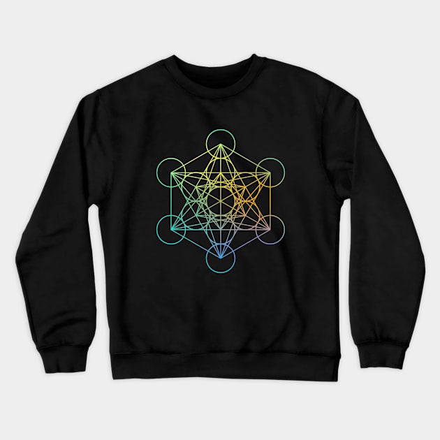 Metatron Cube Sacred Geometry Crewneck Sweatshirt by cloud9hopper